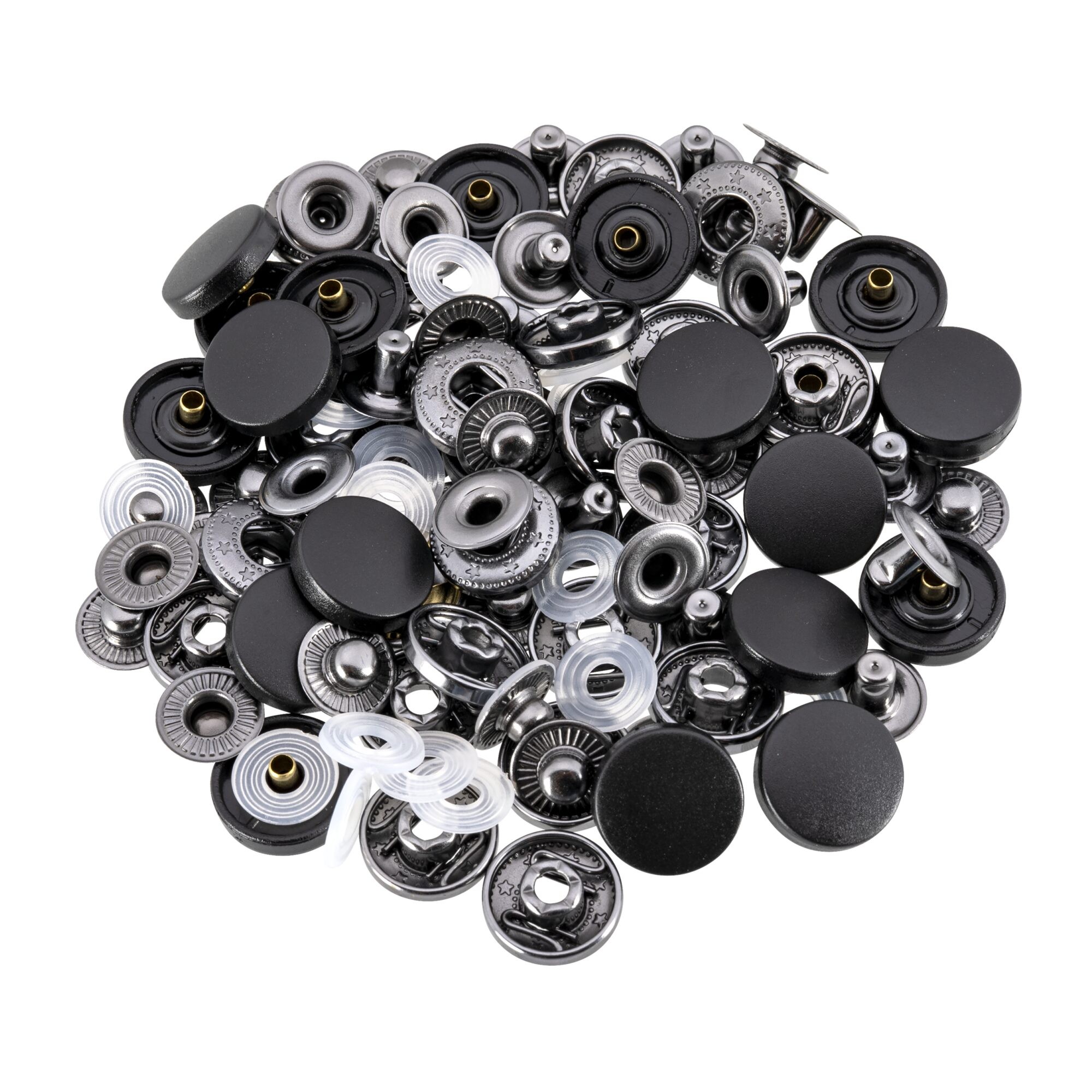Druckknopf 15mm, Schwarz