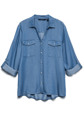 BREE 7/8 SLEEVE LOOSE TENCEL SHIRT