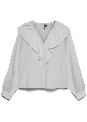 KAJA LS V-NECK FRILL SHIRT