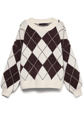 DOFFY JAQUARD LS O-NCK PULLOVER