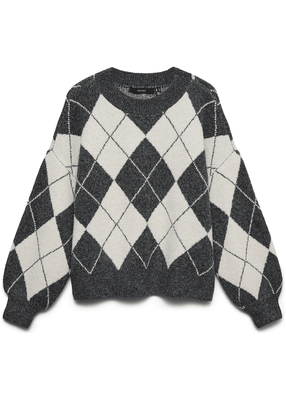 DOFFY JAQUARD LS O-NCK PULLOVER