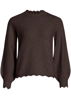 NIKOLINA O-NECK L/S KNIT TOP