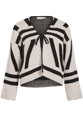 MENDO L/S JACQUARD KNIT CARDIGAN