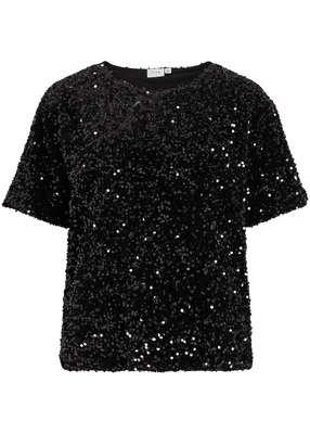 FAITH O-NECK S/S SEQUIN TOP FAITH O-NECK S/S SEQUIN TOP