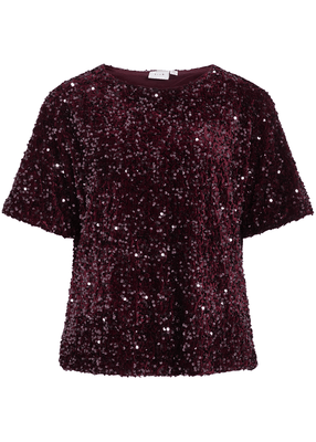 FAITH O-NECK S/S SEQUIN TOP FAITH O-NECK S/S SEQUIN TOP