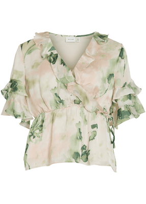 MOLINA 2/4 FLOUNCE WRAP TOP