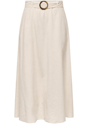 Milan Linen Hw Belted Skirt Milan Linen Hw Belted Skirt