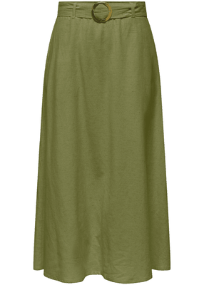Milan Linen Hw Belted Skirt Milan Linen Hw Belted Skirt