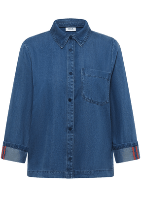 Washed Denim Look Blouse