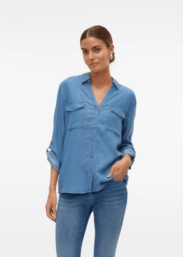 BREE 7/8 SLEEVE LOOSE TENCEL SHIRT