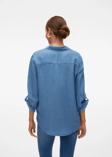 BREE 7/8 SLEEVE LOOSE TENCEL SHIRT