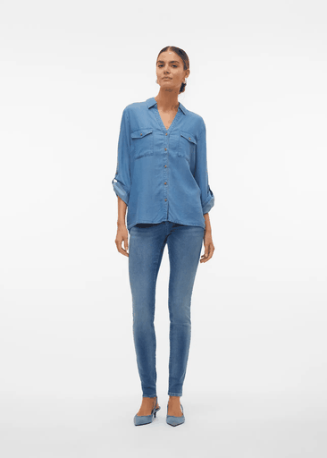 BREE 7/8 SLEEVE LOOSE TENCEL SHIRT