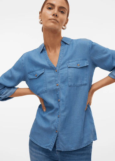BREE 7/8 SLEEVE LOOSE TENCEL SHIRT