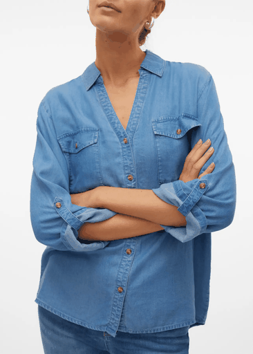 BREE 7/8 SLEEVE LOOSE TENCEL SHIRT