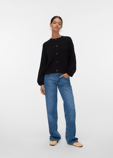 LEA LS O-NECK CARDIGAN