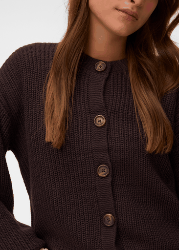 LEA LS O-NECK CARDIGAN
