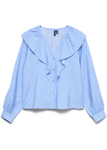 KAJA LS V-NECK FRILL SHIRT