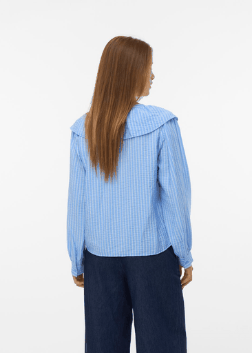 KAJA LS V-NECK FRILL SHIRT