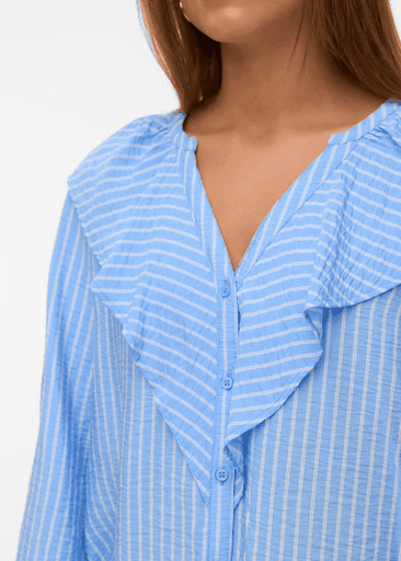KAJA LS V-NECK FRILL SHIRT