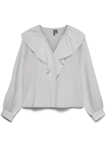 KAJA LS V-NECK FRILL SHIRT
