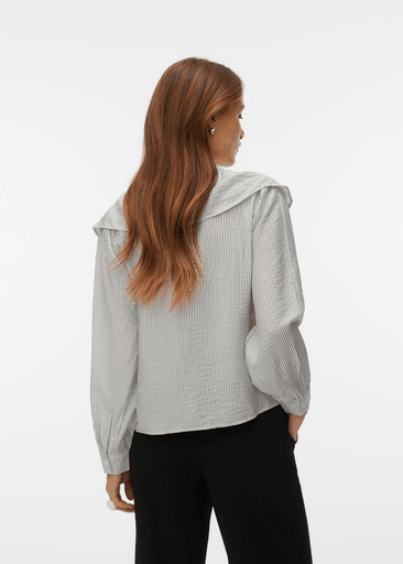 KAJA LS V-NECK FRILL SHIRT