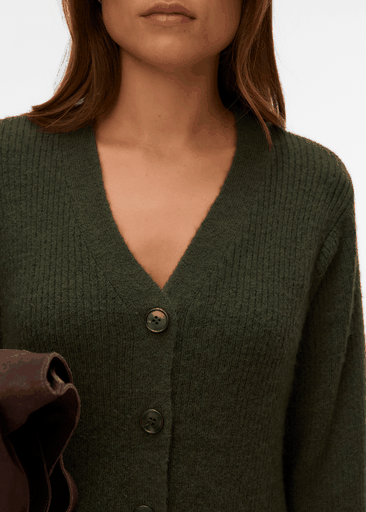 KARLA LS V-NECK BUTTON ABK DRESS