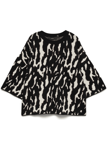 NANCY 3/4 O-NECK LOOSE PULLOVER