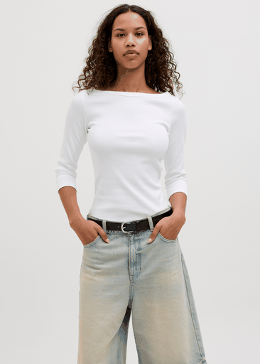 Fifi Str 3/4 Boatneck Top Jrs