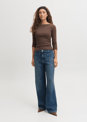 Fifi Str 3/4 Boatneck Top Jrs