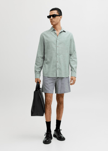 SUMMER LINEN BLEND SHIRT L/S