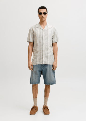 Blusummer Linen Blend Dobby Ss Shirt