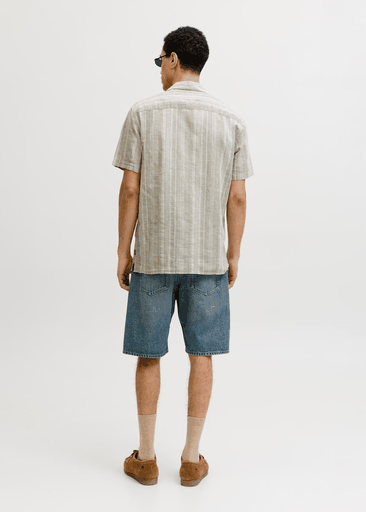 Blusummer Linen Blend Dobby Ss Shirt