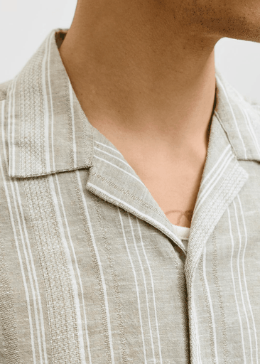 Blusummer Linen Blend Dobby Ss Shirt