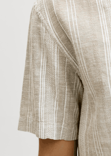 Blusummer Linen Blend Dobby Ss Shirt