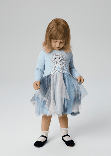 NMFSORI FROZEN LS TULLE DRESS LNOOS WDI