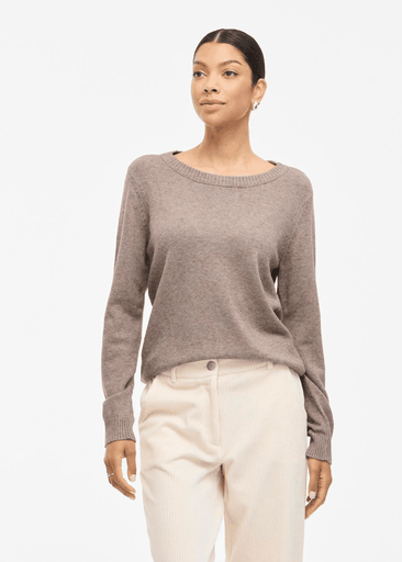 RIL O-NECK L/S KNIT TOP