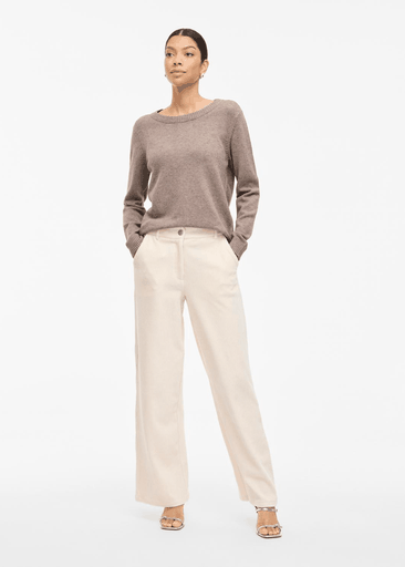 RIL O-NECK L/S KNIT TOP