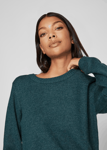 RIL O-NECK L/S KNIT TOP