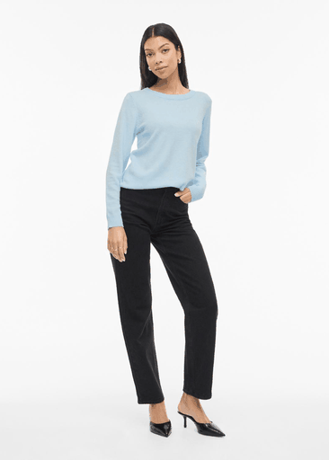 RIL O-NECK L/S KNIT TOP