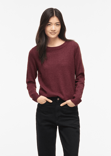 RIL O-NECK L/S KNIT TOP