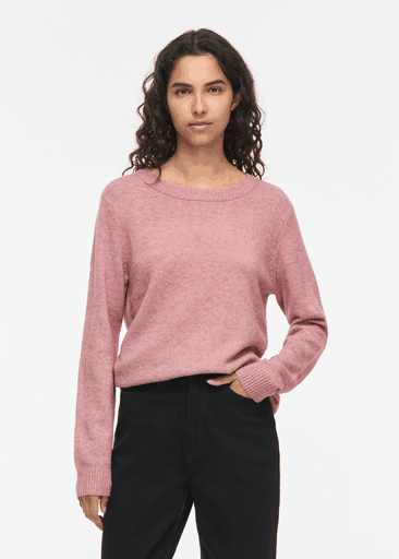 RIL O-NECK L/S KNIT TOP
