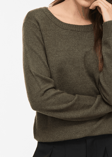RIL O-NECK L/S KNIT TOP