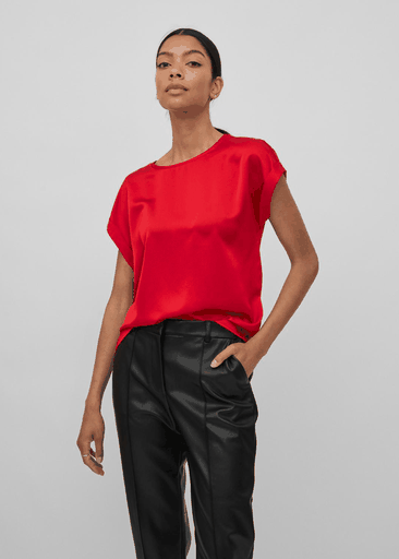 ELLETTE S/S SATIN TOP