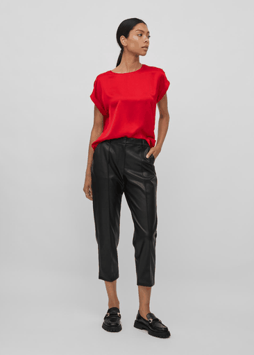 ELLETTE S/S SATIN TOP