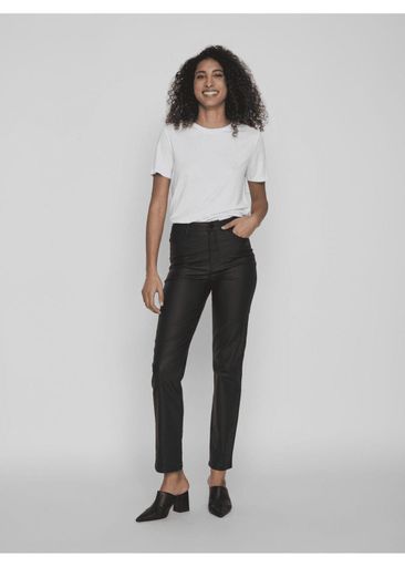 COMMIT COATED HIGH WAIST STRAIGHT PANT