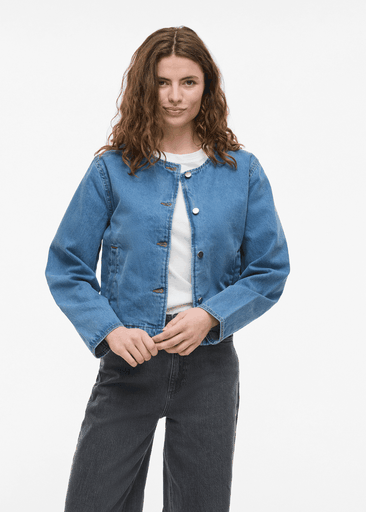 REBA L/S O-NECK DENIM JACKET REBA L/S O-NECK DENIM JACKET
