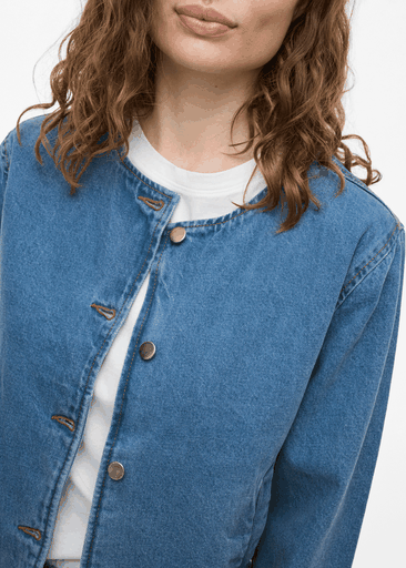 REBA L/S O-NECK DENIM JACKET REBA L/S O-NECK DENIM JACKET