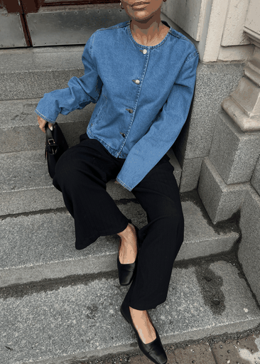 REBA L/S O-NECK DENIM JACKET REBA L/S O-NECK DENIM JACKET