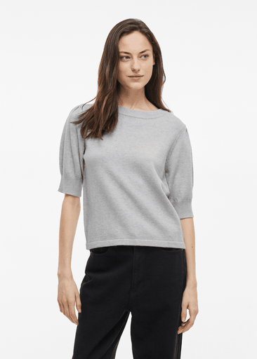 RIL 2/4 SLEEVE O-NECK KNIT TOP RIL 2/4 SLEEVE O-NECK KNIT TOP