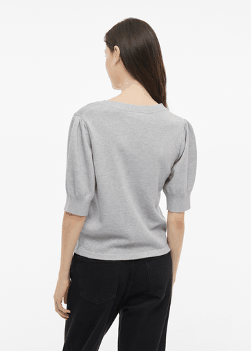 RIL 2/4 SLEEVE O-NECK KNIT TOP RIL 2/4 SLEEVE O-NECK KNIT TOP